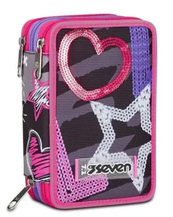 Seven Astuccio scuola 3 zip Draft Heart< Astucci