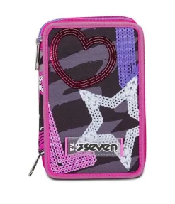 Seven Astuccio scuola 3 zip Draft Heart< Astucci