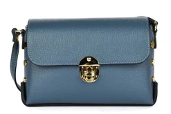 Pronto Moda Borsa a tracolla in pelle 20001 Azzurra<Donna Borse A Tracolla