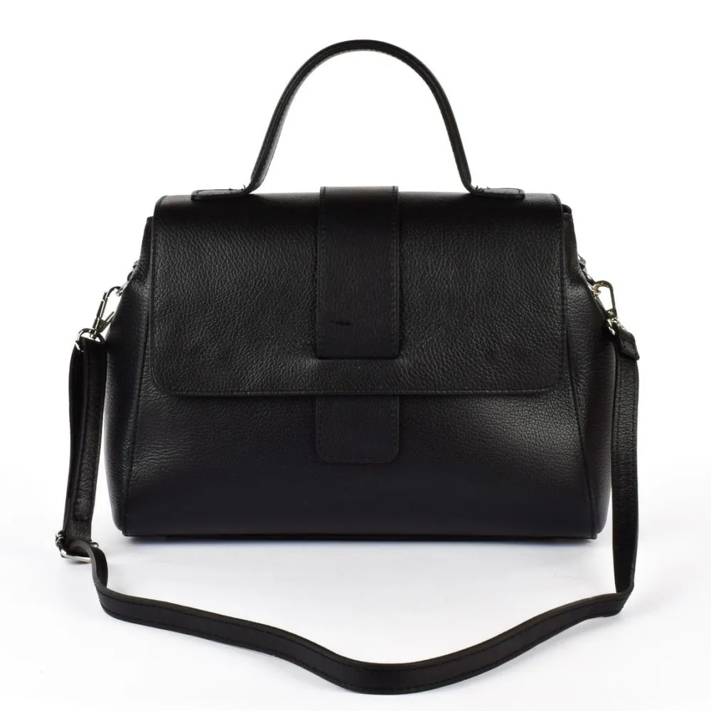 Pronto Moda Borsa in pelle a mano e tracolla 20069 Nera<Donna Borse A Mano