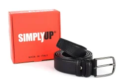 SIMPLYUP Cintura uomo in pelle tubolare 8043 Nera< Cinture