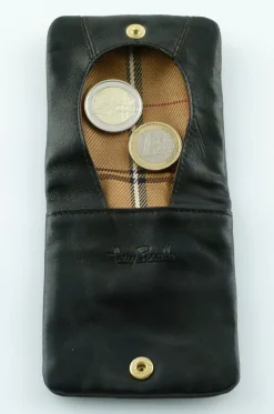 Tony Perotti Portamonete piatto in cuoio art 1636 nero< Portachiavi E Portamonete