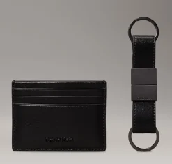 Calvin Klein Set regalo Portadocumenti e Portachiavi Nero<Uomo Portadocumenti|Portafogli Uomo