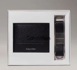 Calvin Klein Set regalo Portafoglio e Portachiavi Nero<Uomo Portafogli Uomo