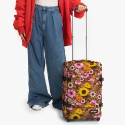 Eastpak Trolley Transit'R S Popflower Brown< Bagaglio A Mano Easyjet|Bagaglio A Mano Ryanair