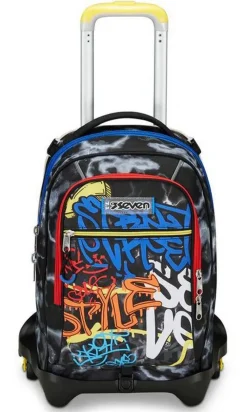 Seven Trolley scuola Jack 3 ruote Mark On Boy< Zaini Trolley