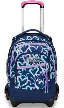 Seven Trolley scuola Jack 3 ruote Detach Crystal Purple< Zaini Trolley
