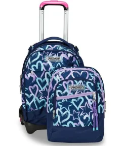 Seven Trolley scuola Jack 3 ruote Detach Crystal Purple< Zaini Trolley